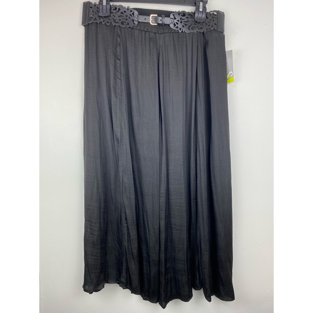 Valerie Stevens size XL Women’s Black Satin Belted Skirt